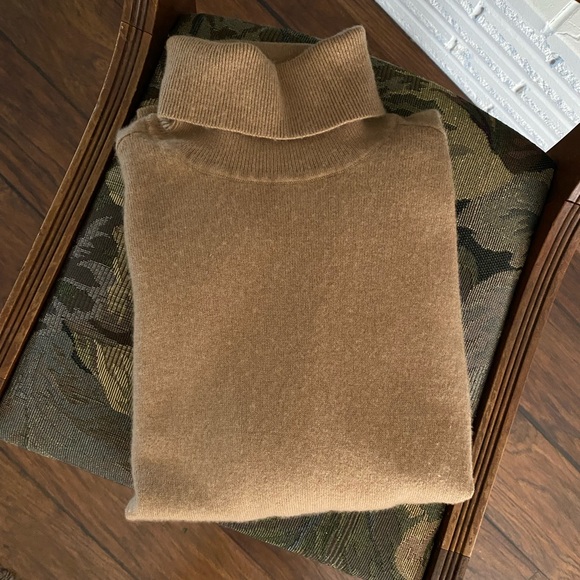 Everlane Sweaters - Everlane Camel Colored Cashmere Turtleneck Medium